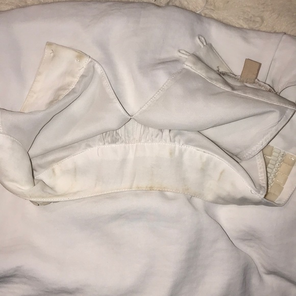 Banana Republic White Top w/Ivory Beaded Neckline - Picture 6 of 8